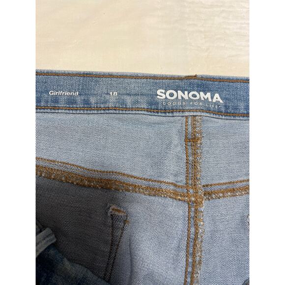Sonoma Jeans Womens 18 Light Wash Goods For Life Girlfriend Jeans Stretch Denim - Picture 5 of 11